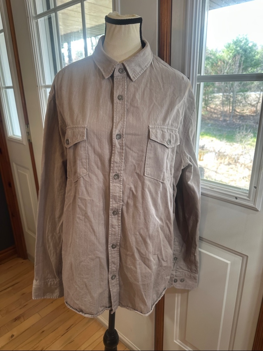 Kolby Casual Button-Up Workshirt Jacket in Grey